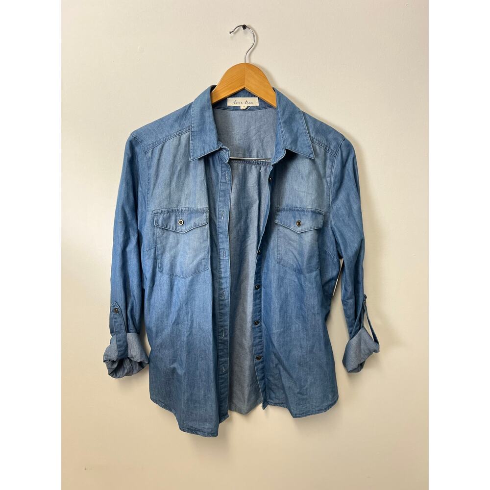 Love Tree Button-Down Denim Shirt - Medium‎